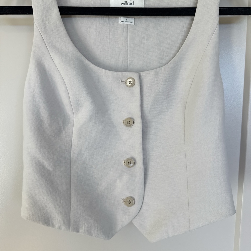 Wilfred Cream Button-Front Blouse - Picture 2 of 5